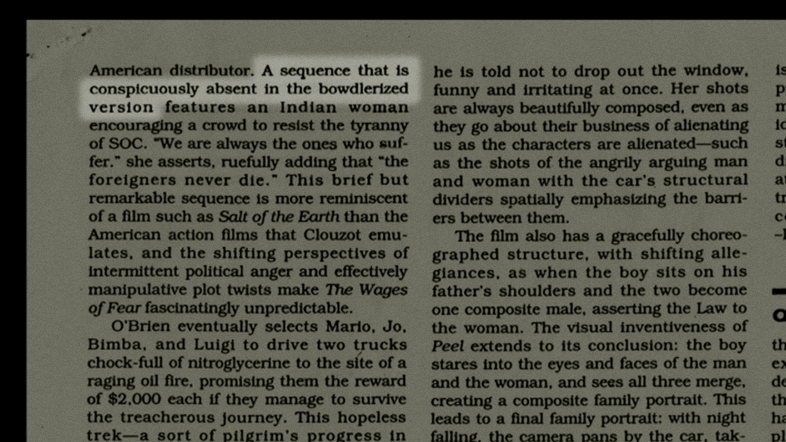 THE WAGES OF FEAR: Censored