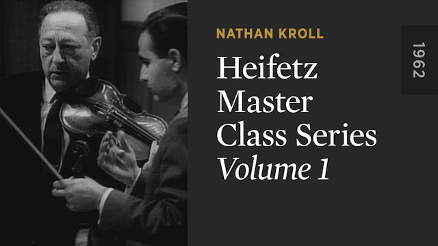 HEIFETZ MASTER CLASS SERIES: Volume 1