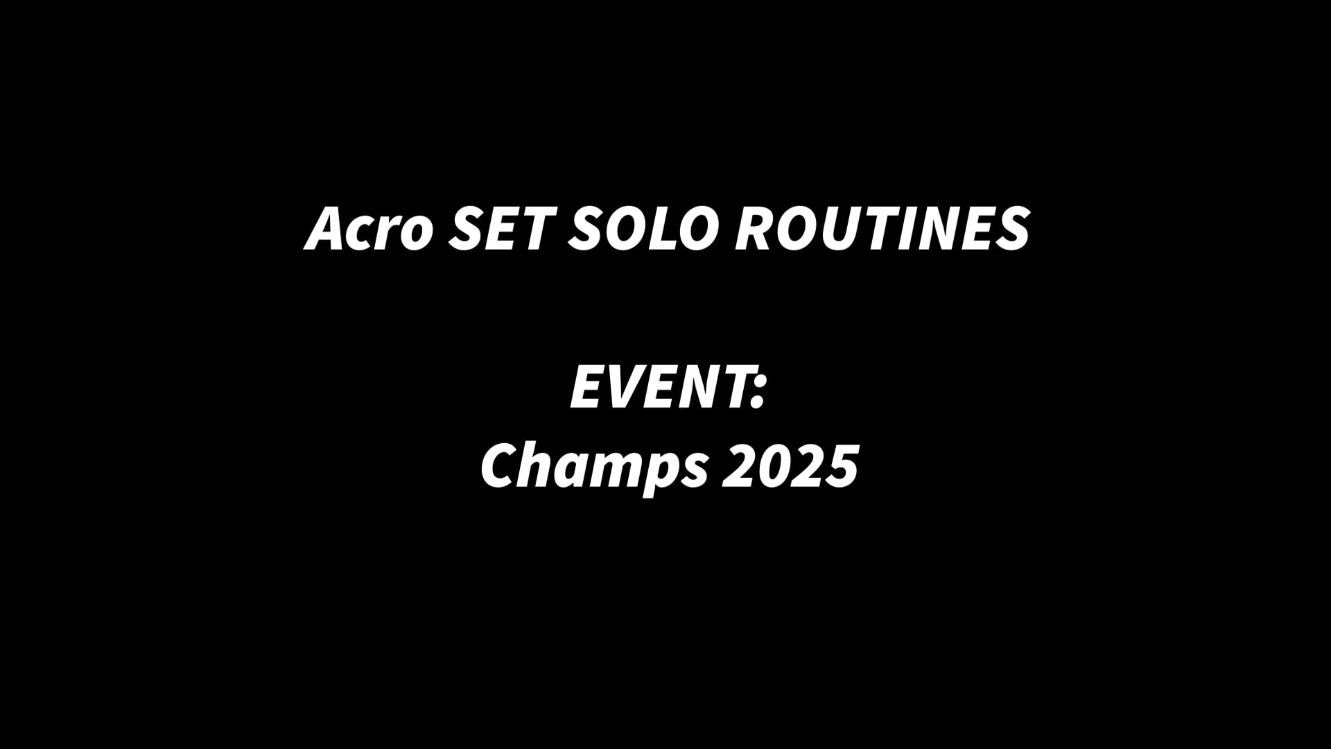 Acro set solo Advanced Champs 2025