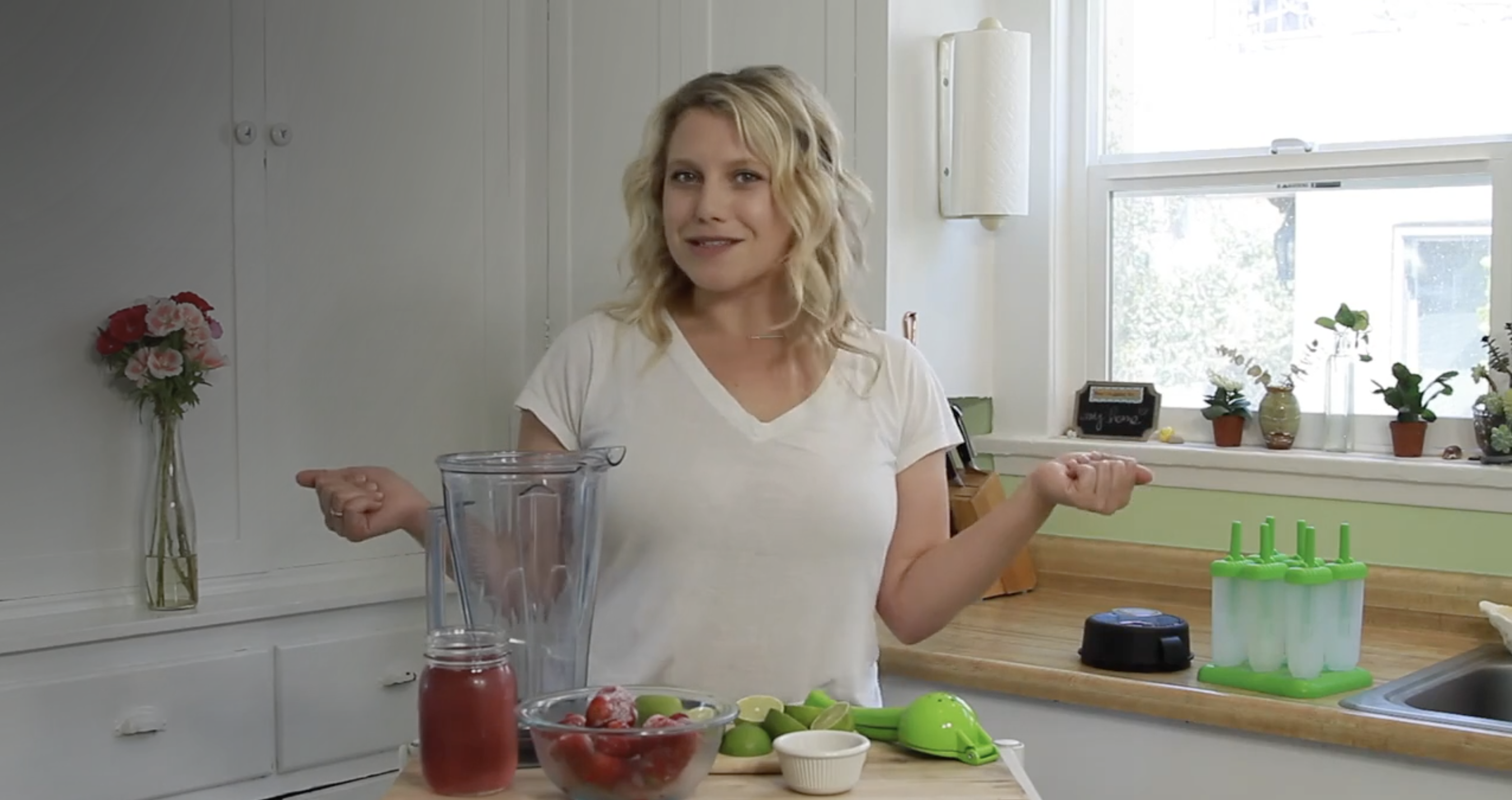 Strawberry Daiquiri Popsicles Gluten Free and Vegan