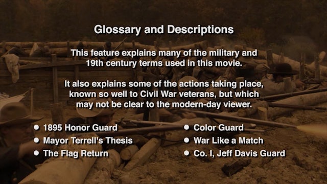 Glossary of terms used in "Soldiers All"