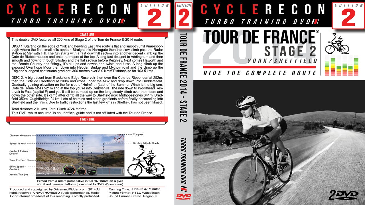 CycleRecon 2: Tour de France 2014 - Stage 2 - York to Sheffield - Turbo Training Film