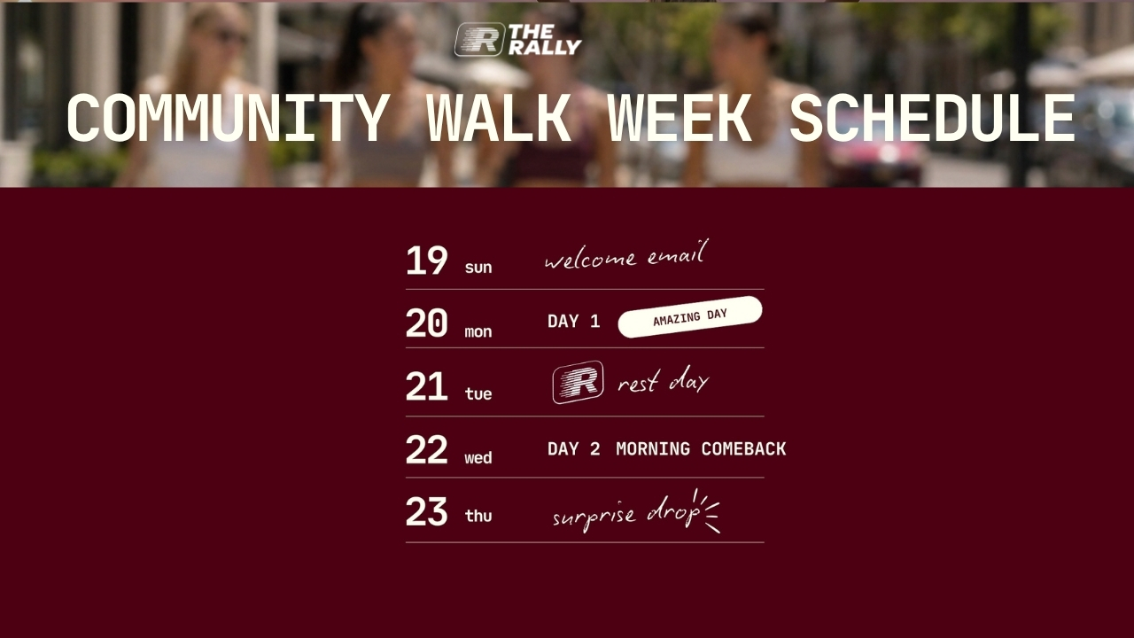 Electric Mornings Community Walk Week Schedule