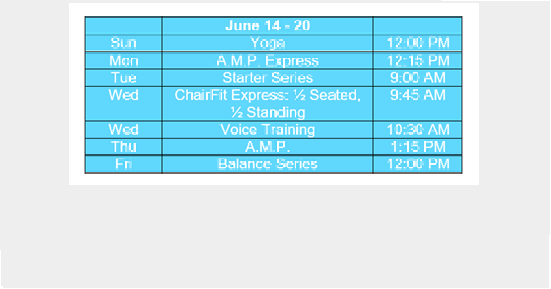 Live Workout Schedule