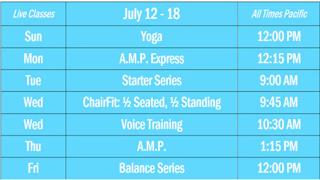 Live Workout Schedule