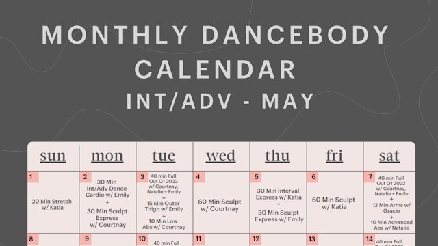 30-Day Calendar Int/Adv: May