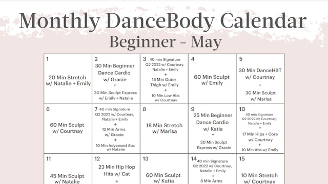30-Day Calendar Beginner: May