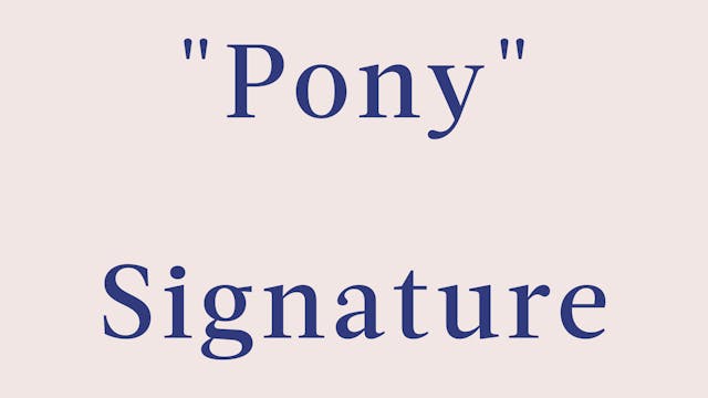 "Pony" Breakdown - Signature