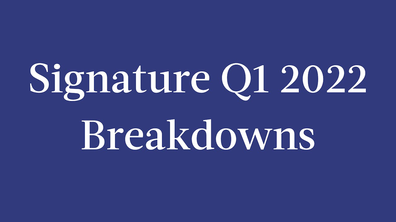 Signature Q1 2022 Breakdowns
