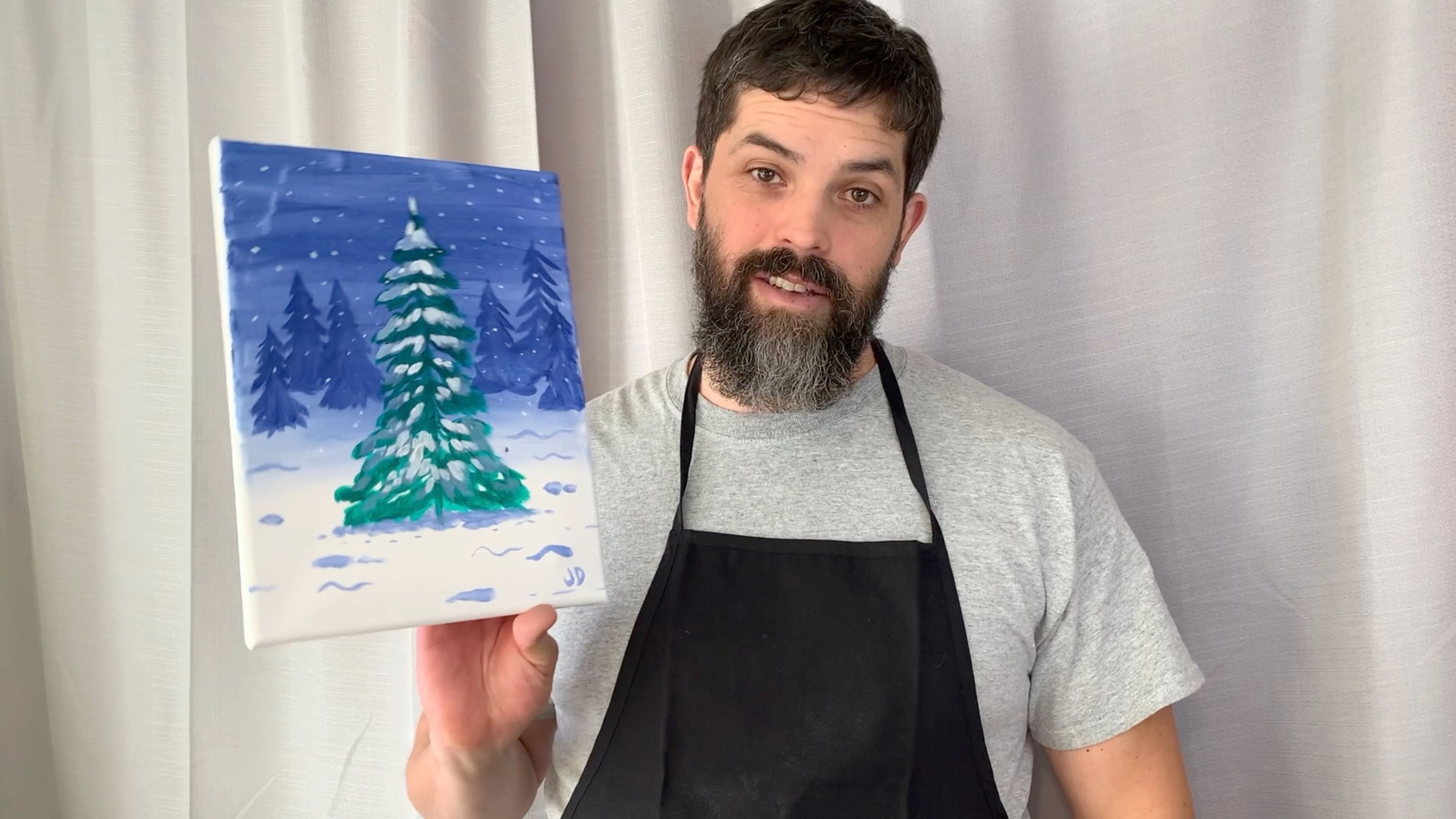 Snowy Tree - Acrylics Paints