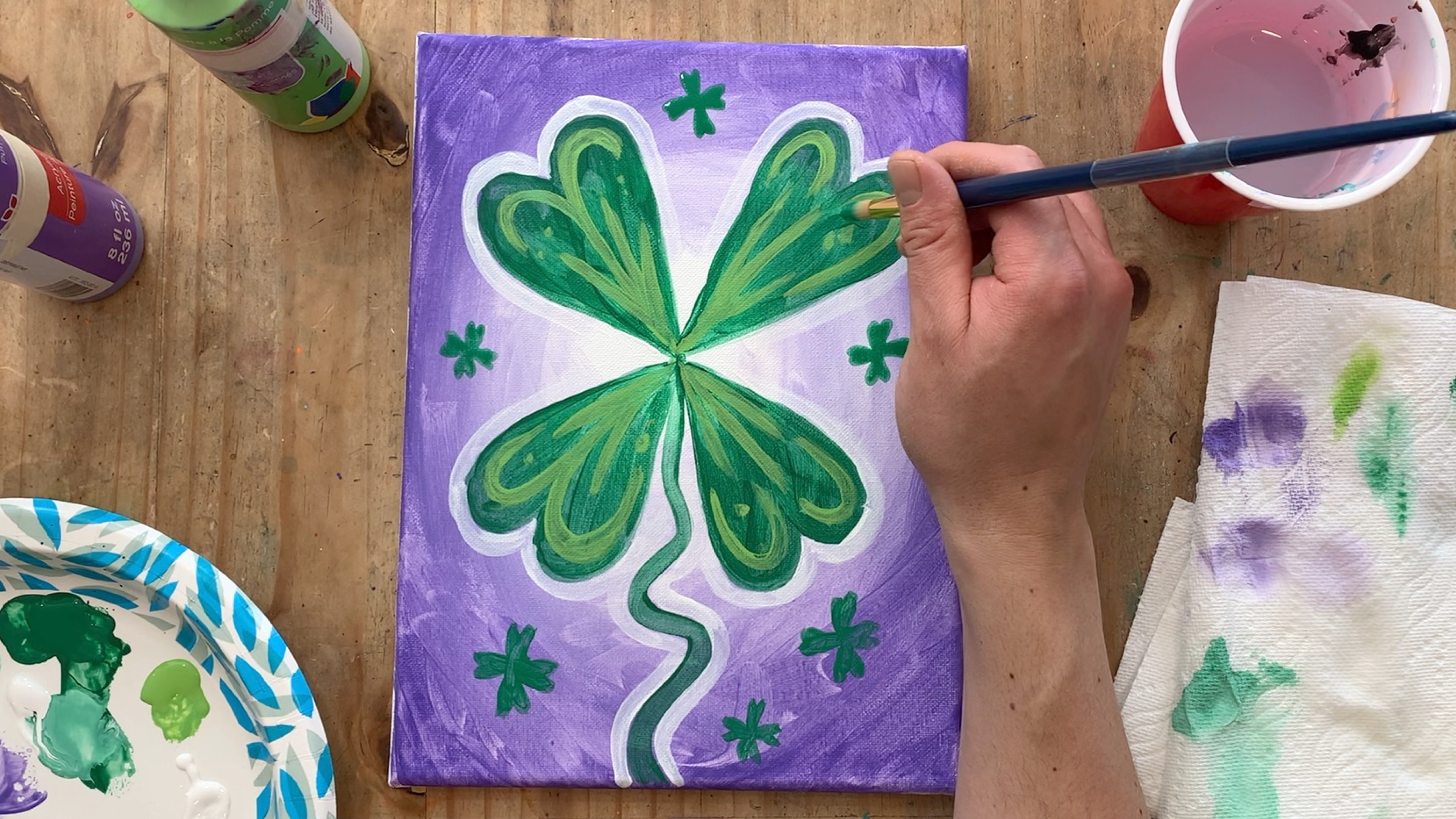 Four Leaf Clover - Acrylic Paints