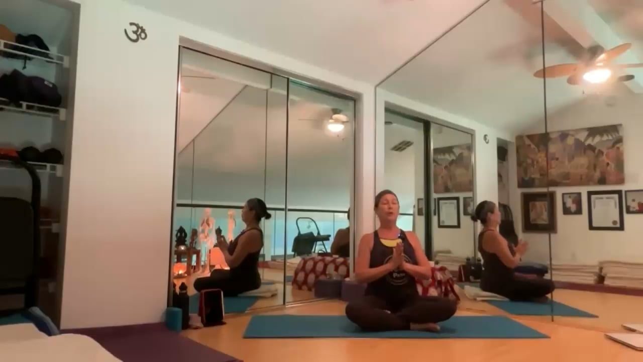 4-24-23  Iyengar Yoga: Focus on extending and balancing the side spine, sitting, standing, and back bending.