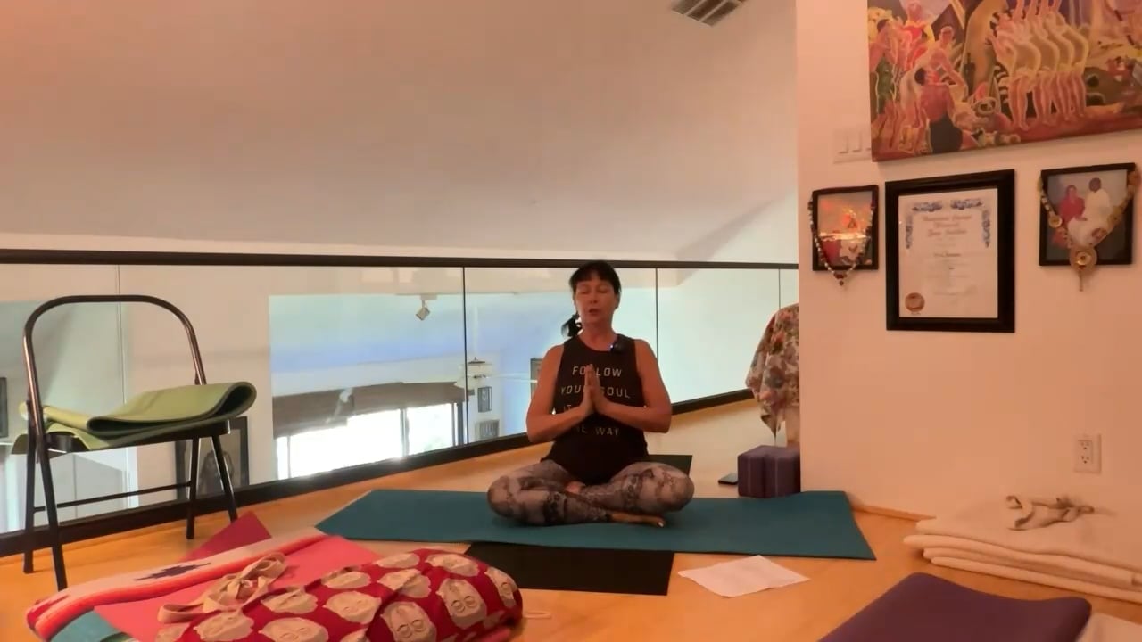 6-21-23 Iyengar Yoga: Summer Solstice Celebration: Focus on heart opening, grounding to mother earth, and uplifting to the sky.
