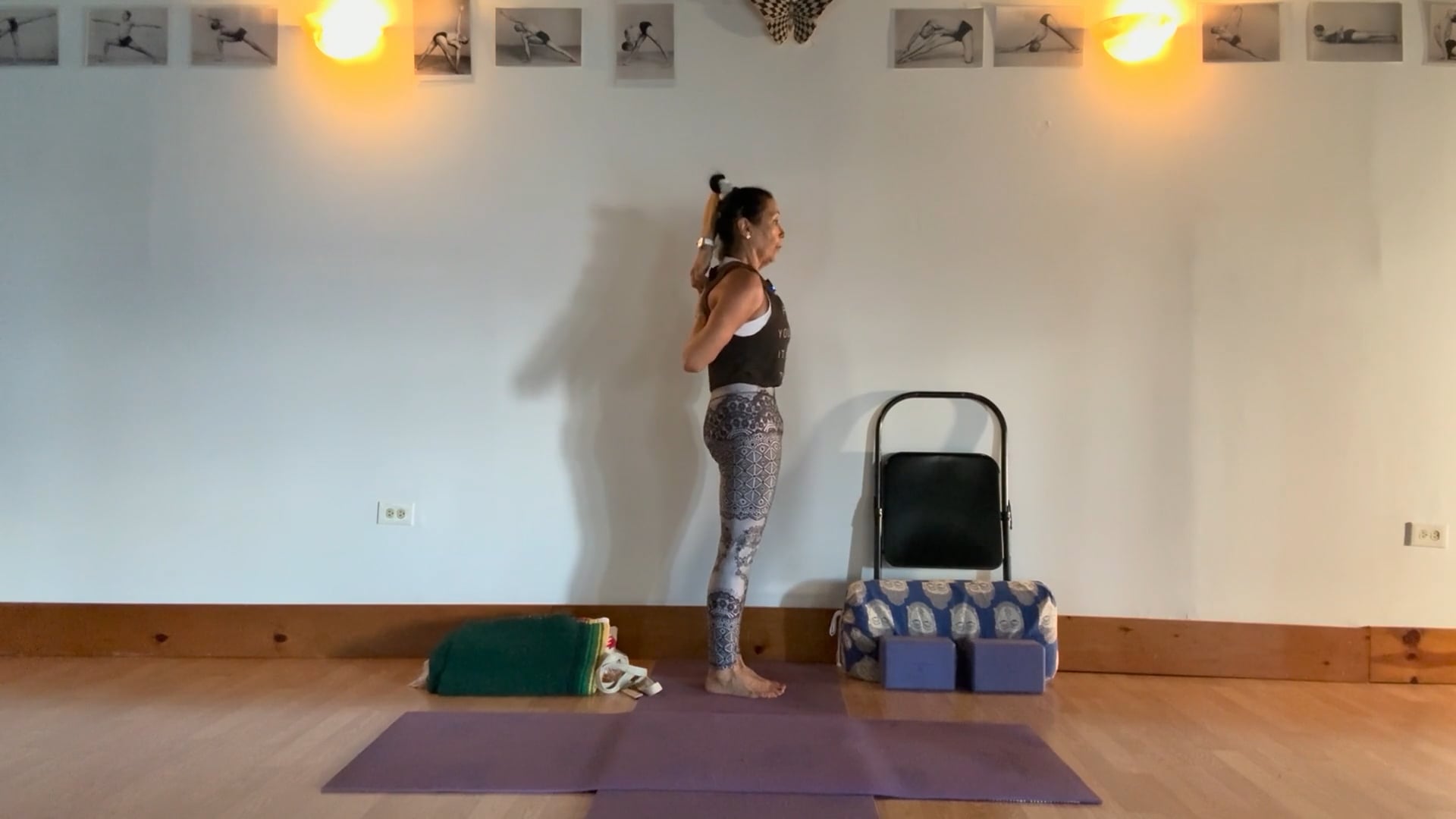 10-6-25 Iyengar Yoga: Grounding and firming the hips and legs to uplift the upper spine.