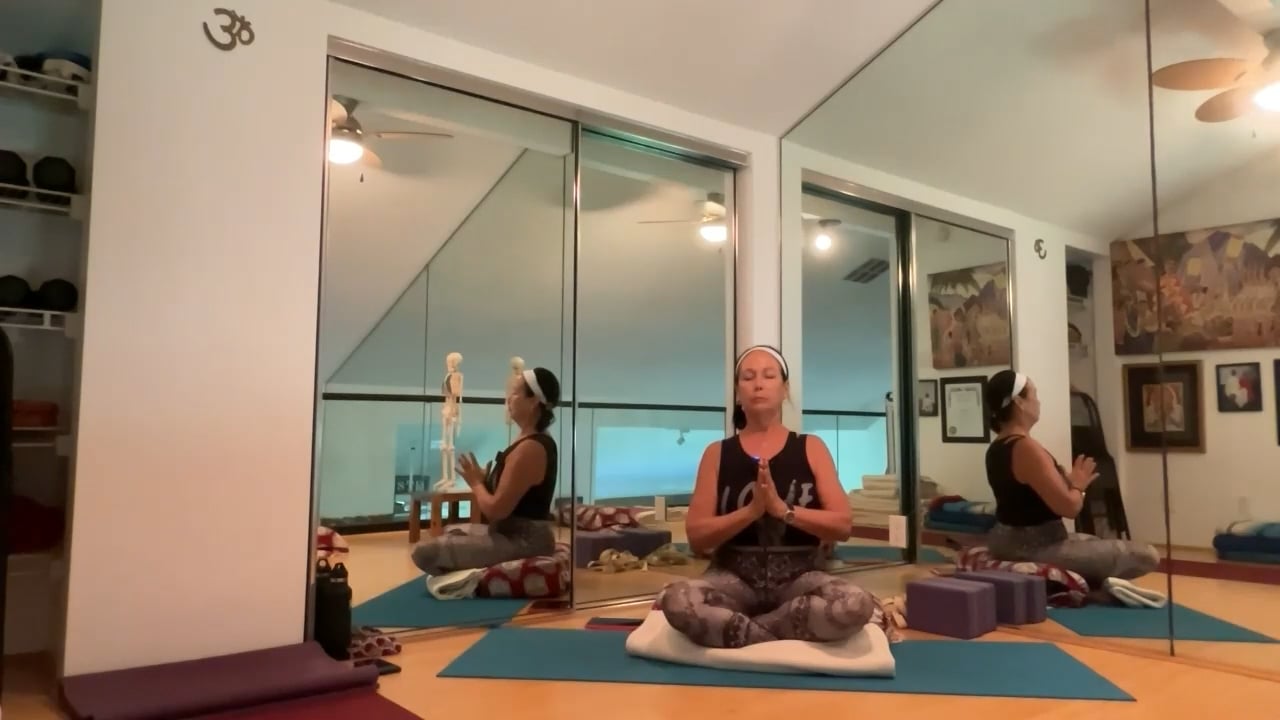 3-30-23 Iyengar Yoga: Focus on slowing down and observing each action in standing, balancing, and inverting.
