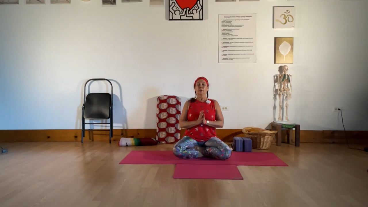 6-24-22 Iyengar Yoga: Connecting the side spine with sitting and standing twists from the pelvis to the shoulders.