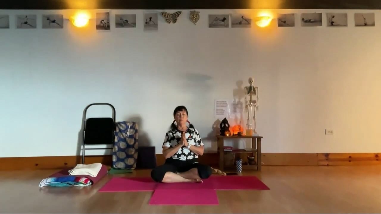 3-1-24 Iyengar Yoga: Focus on Tadasana with variations, restorative, and mediation.