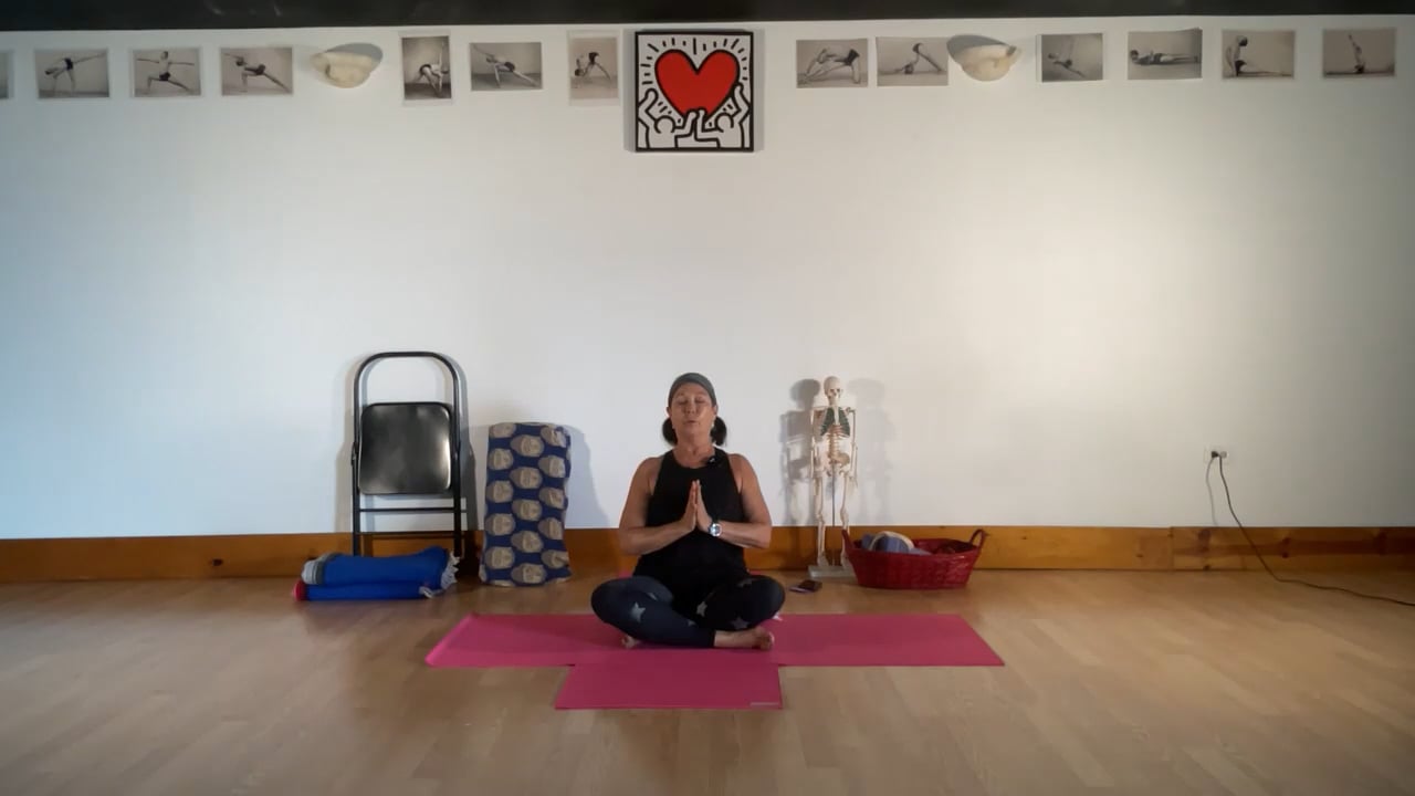 9-9-22 Iyengar Yoga: Spine/pelvis support for strengthening, stretching, standing, back bends, inversions, and restorative.