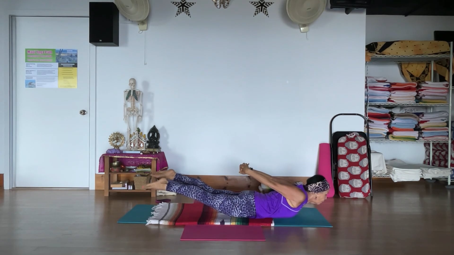 6-6-25 Iyengar Yoga: Quick build energy.  Back bending, Halasana with variations, twists, and standing balance.