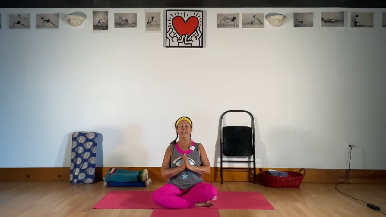 8-19-22 Iyengar Yoga: Balancing left and right side: one-legged pose.