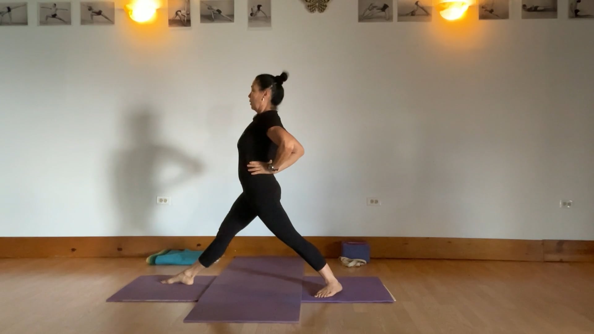 9-15-25 Iyengar Yoga: Standing poses: legs into hips, creating traction, space, seated forward bend, sarvangasana variation.