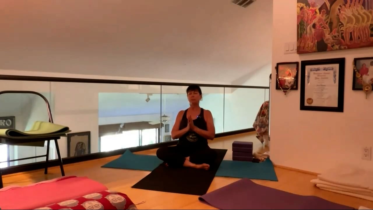 7-14-23 Iyengar Yoga: Focus on shoulder posture connecting to the rib cage with lots of preparation.