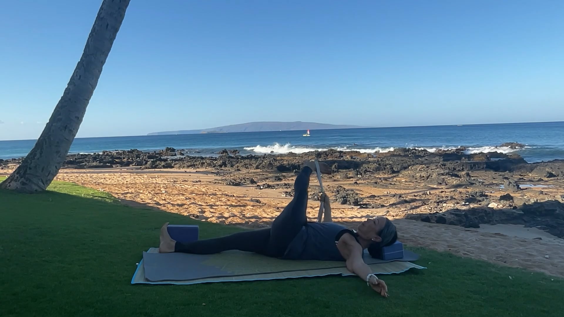 2-25-25 Gentle Beach Yoga: Windy yoga class! Focus on circular shape of spine, basics for all.
