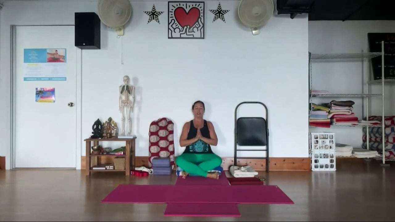 6-10-24 Iyengar Yoga: Focus on using the wall and chair to explore leg and hip stability.