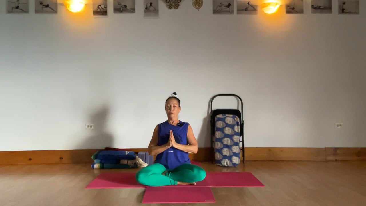 7-5-24 Iyengar Yoga: Fastening the legs (feet, knees)  into the hip sockets.