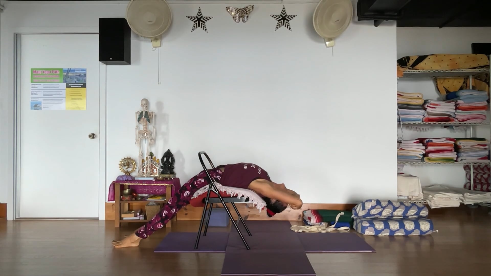 7-7-25 Iyengar Yoga: Focus on the hips and shoulders to adjust, align, and balance the mind/body/breath.  Forward bends, twists,