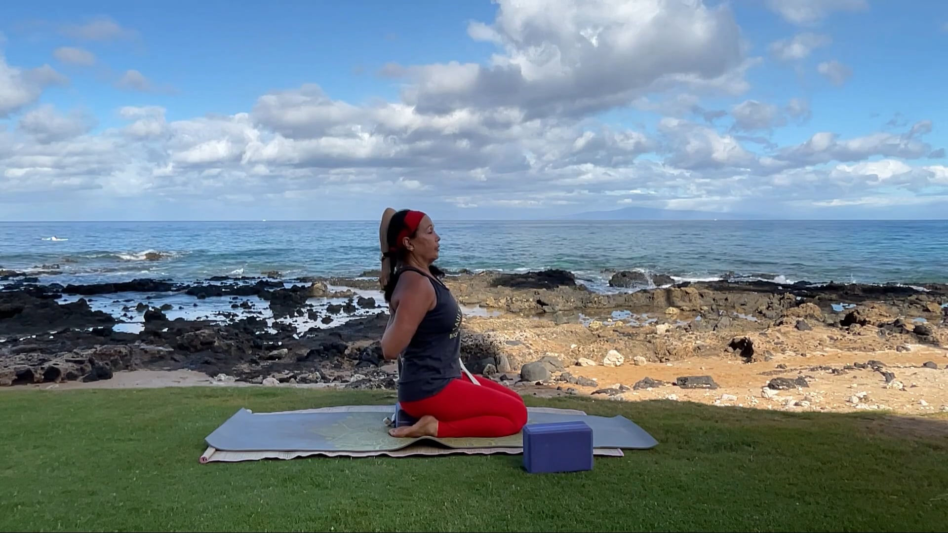 7-11-24 Gentle Beach Yoga: Focus on firming the upper back and lifting and widening the front spine.