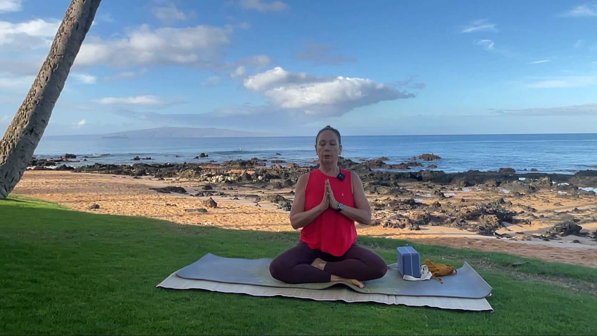 10-29-24 Gentle Beach Yoga: Lengthening and opening up the heart center.