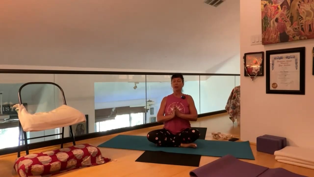 6-9-23 Iyengar Yoga: Focus on actions for arm-shoulder-neck lengthening, strengthening, and movement.
