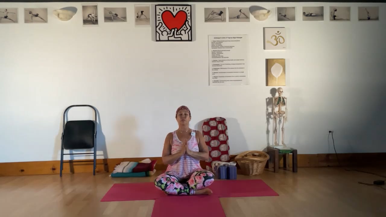 7-22-22 Adjusting from the anterior and posterior tailbone, sitting, side body, standing, and pranayama.