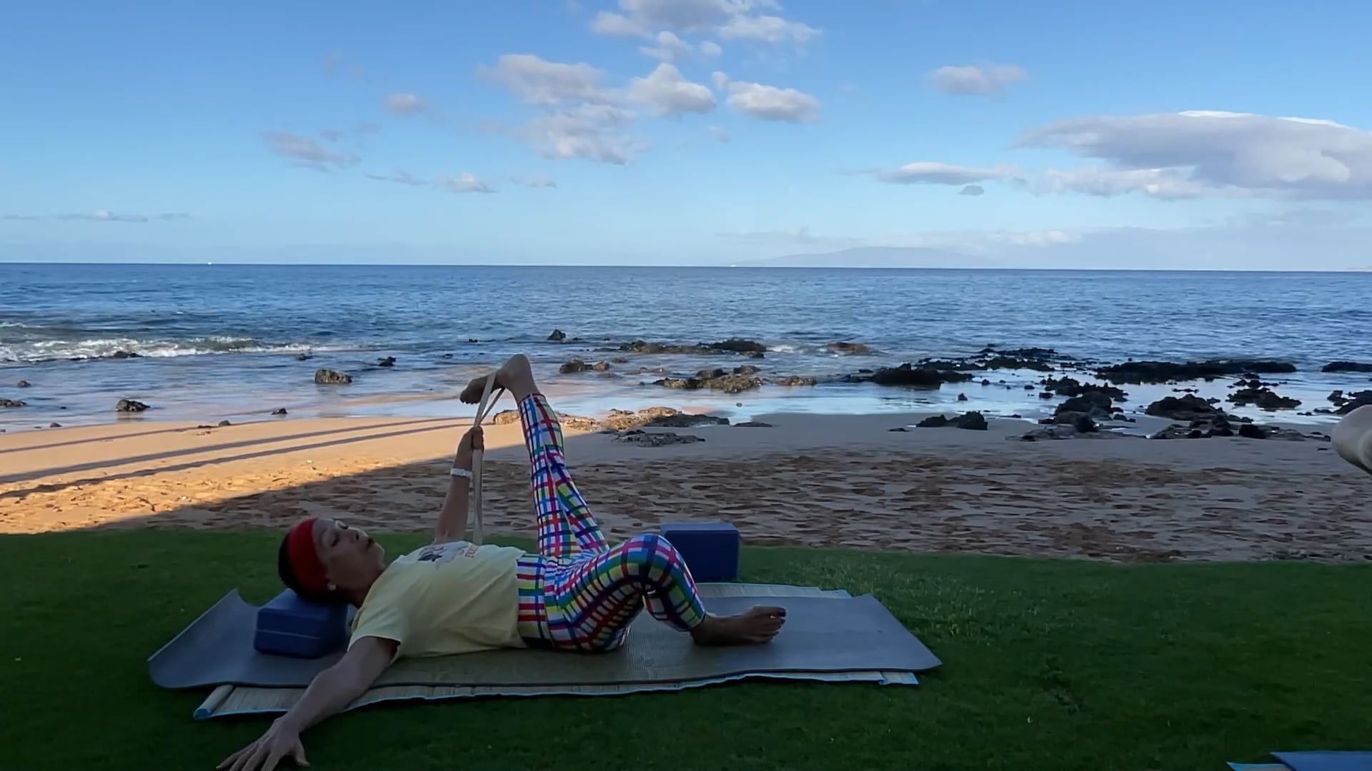 11-11-25 Gentle Beach Yoga: Extension getting taller and stronger.