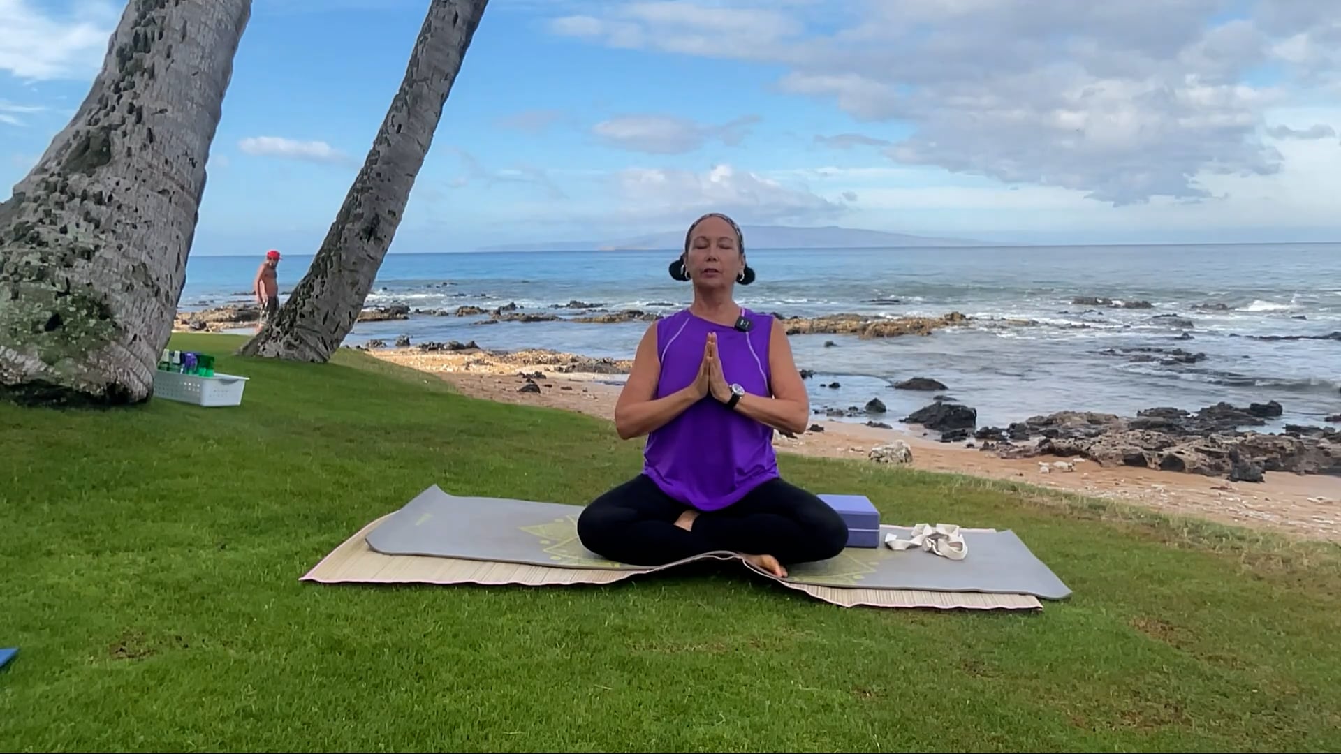 8-27-24 Gentle Beach Yoga: Focus on silence in prolonged stretching and mobility.