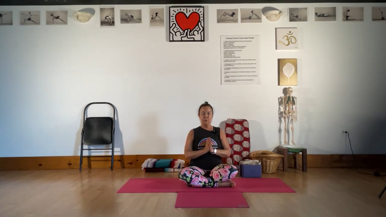 6-21-22 Iyengar Yoga: Connecting the bottom of the foot to the crown of the head: standing poses and stretching.