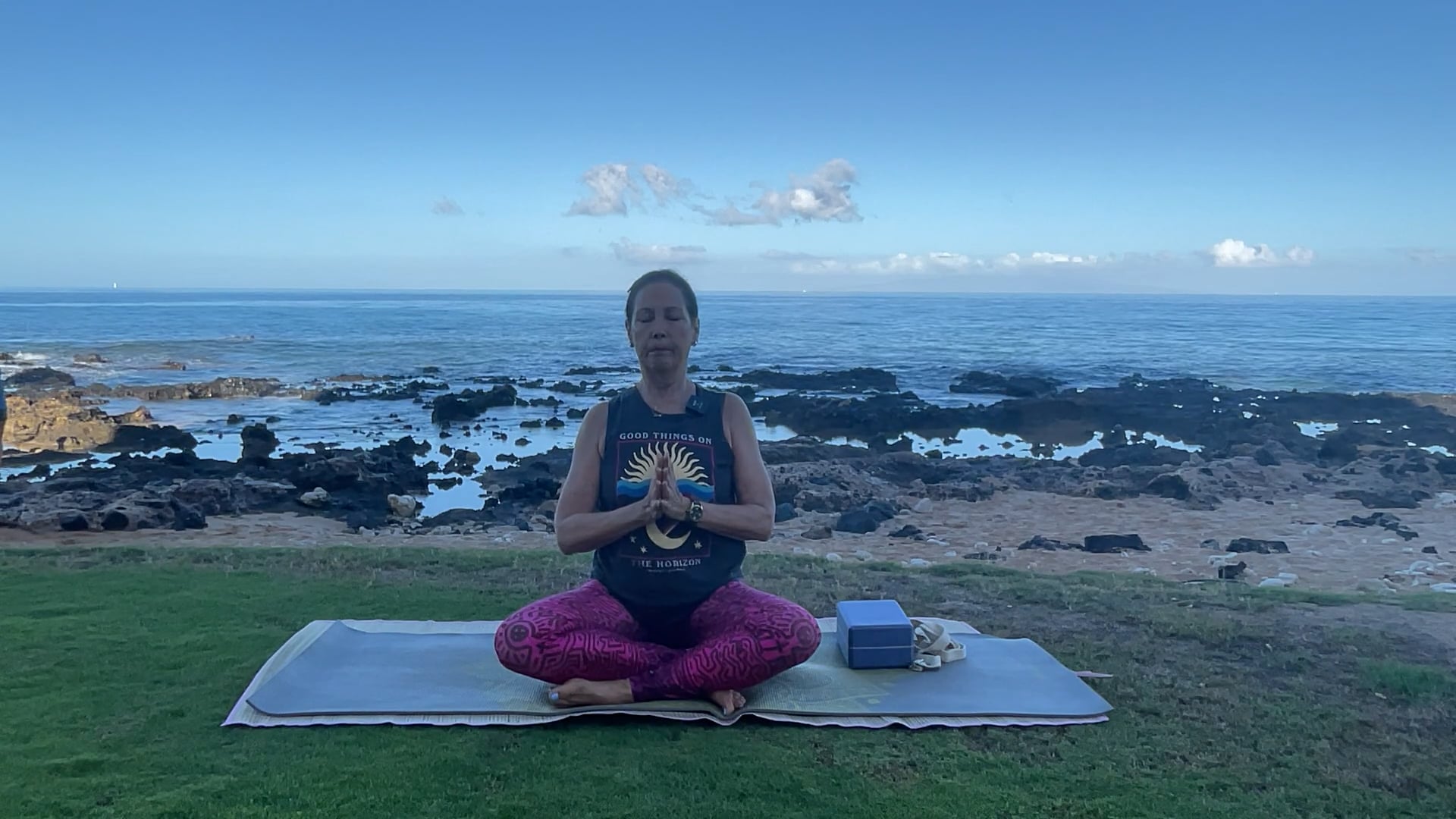 9-12-24 Gentle Beach Yoga: Focus on connecting hands to shoulders and feet to hips in twisting and standing poses.