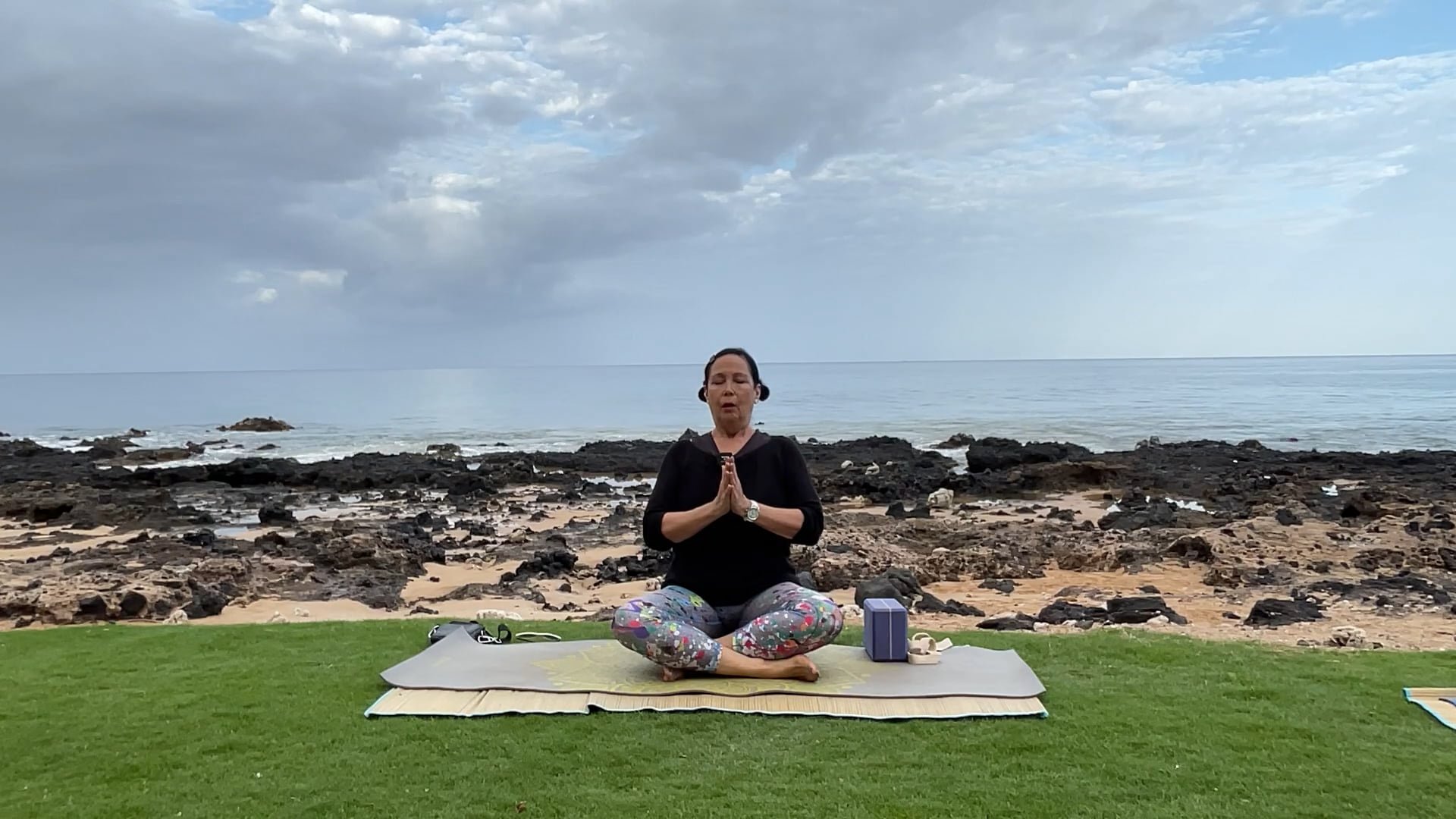 3-25-24 Beach Yoga focus on building arm and leg strength with relaxation.