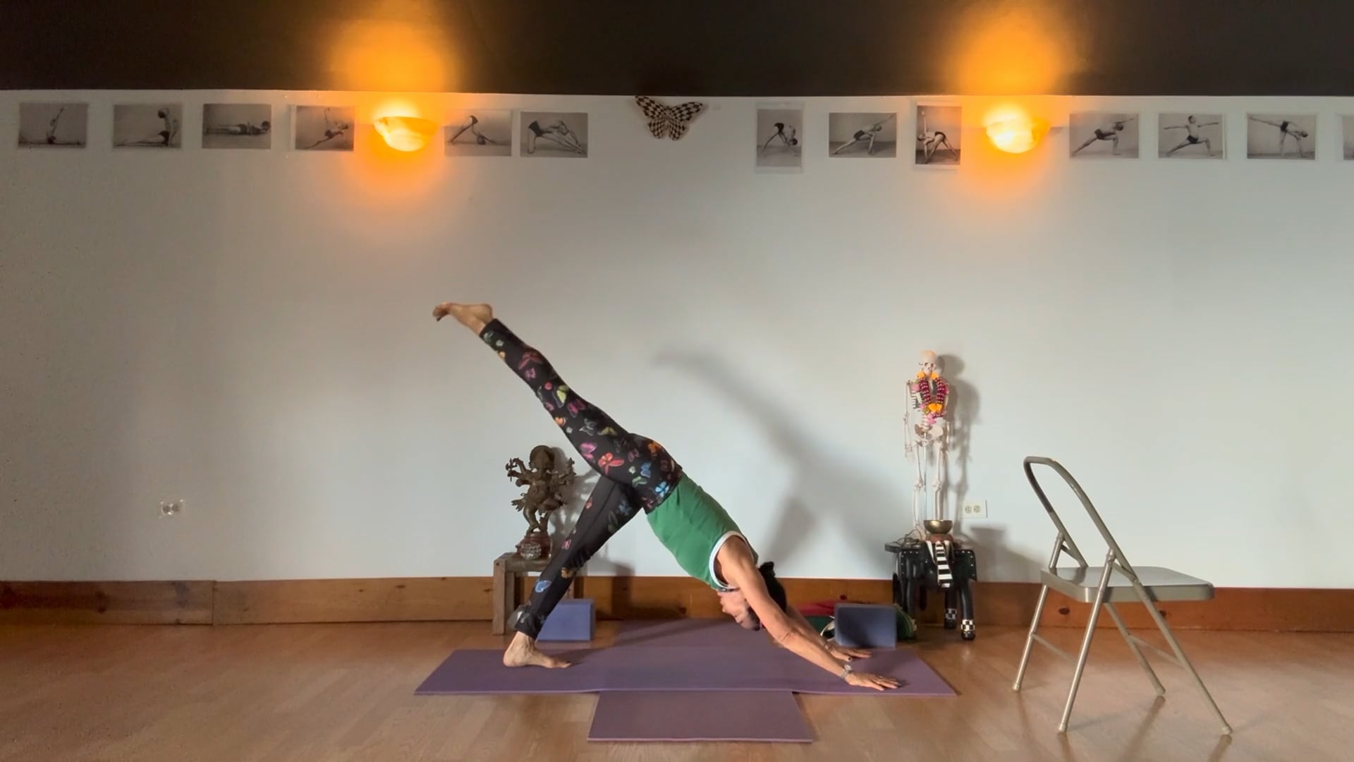 *2-20-26 Part 2 Iyengar Yoga All Levels: Connecting the inner foot to compack the hips for  one leg standing poses.