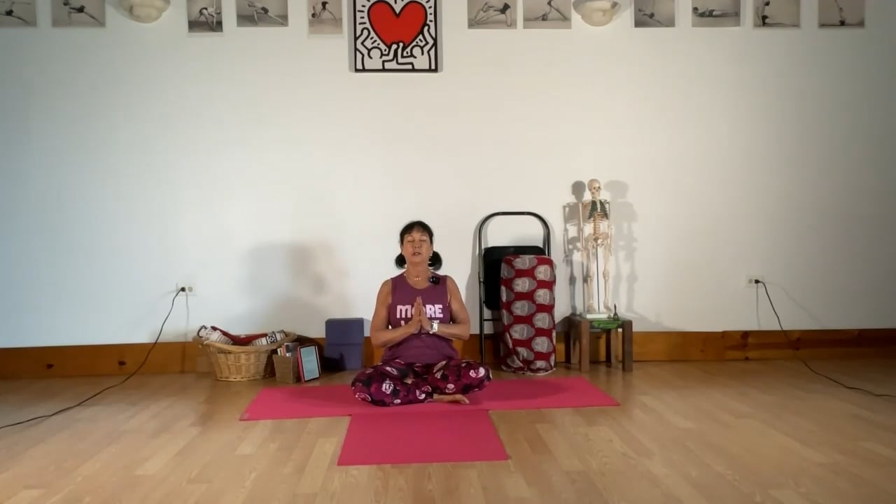 2-20-23 Iyengar Yoga: Spreading the deltoids/bicep/tricep, opening the spiritual heart, and adjusting the pelvis for stability.