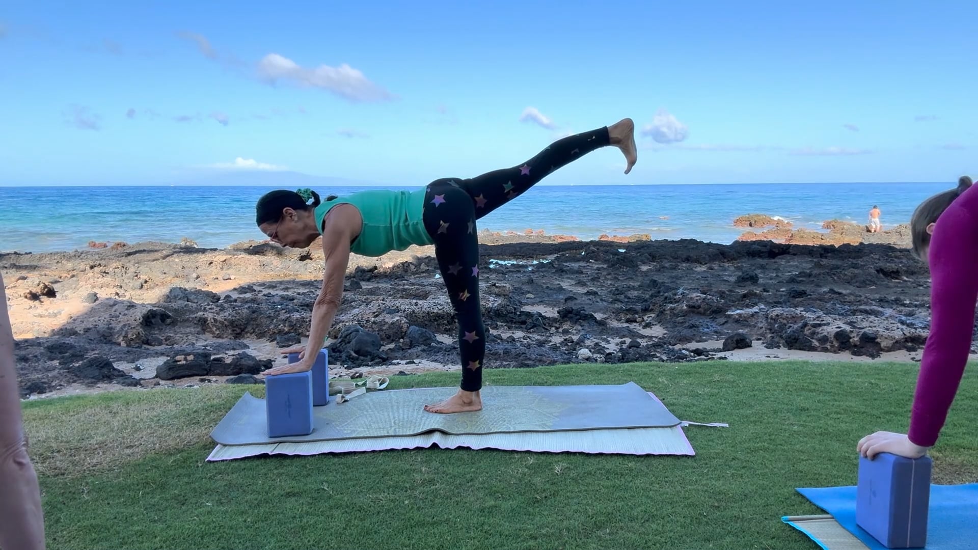 5-2-26 Beach Yoga: Root into the outer heel—your anchor for balance. From this steady base, let alignment rise through the body.