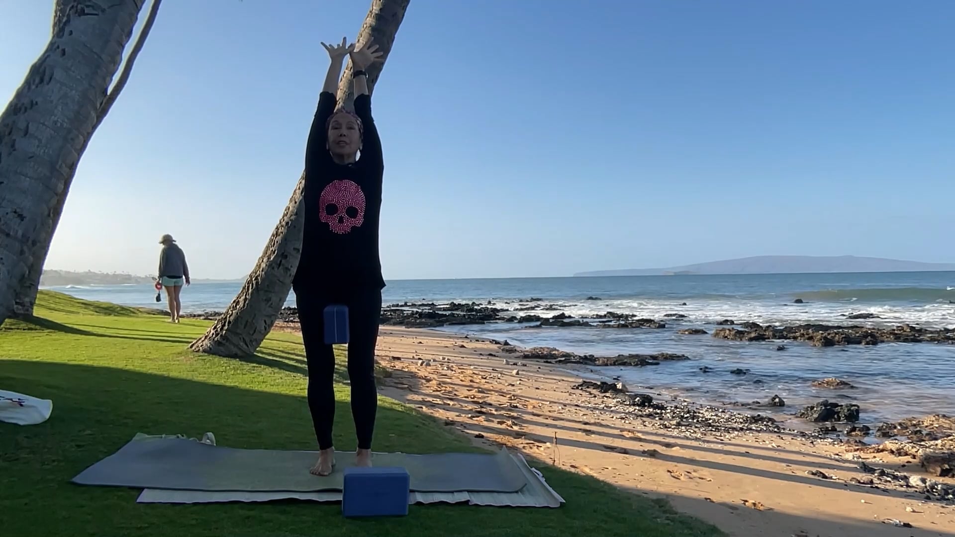 2-4-26 Beach Yoga Beginner: Spinal movement upright, forward bend, and backbending.