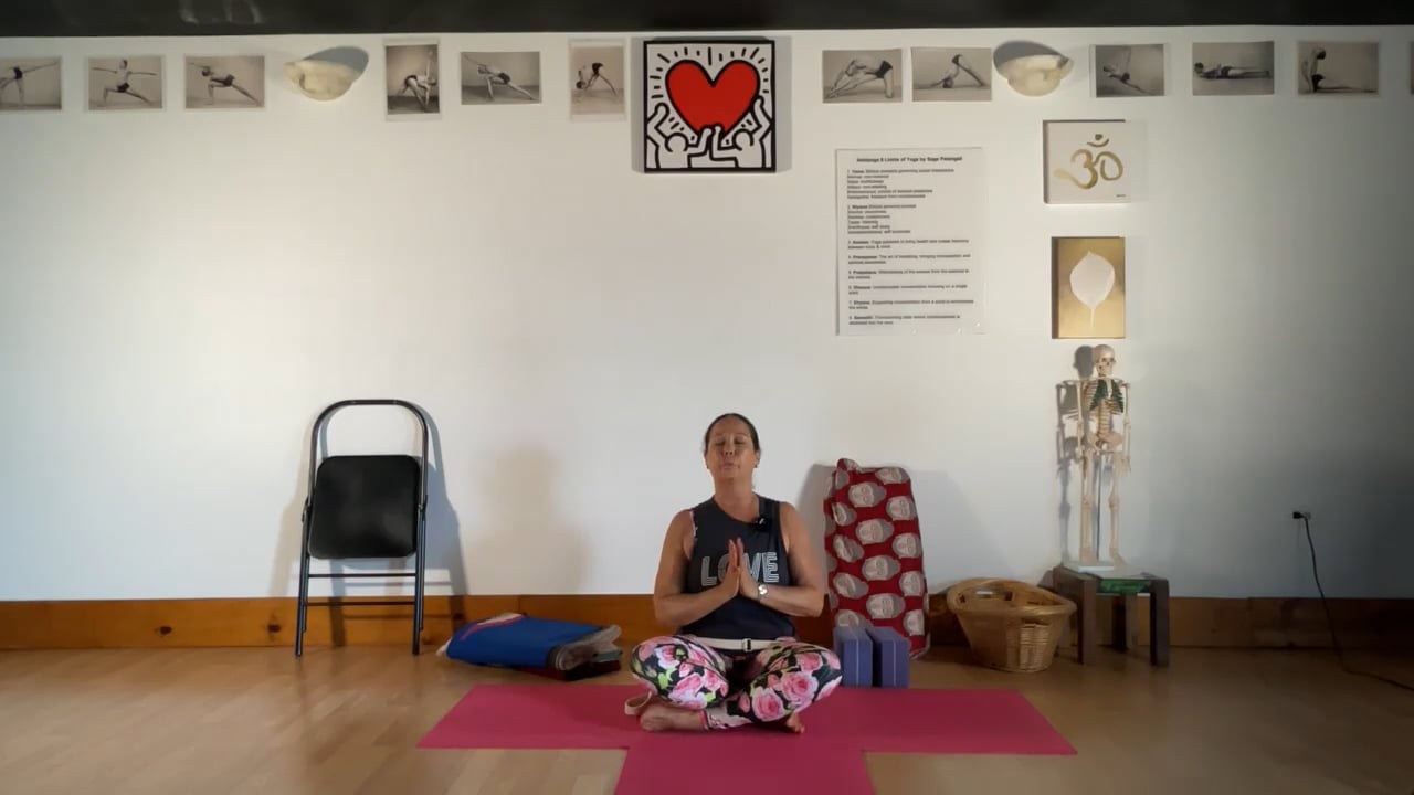 7-13-22  Iyengar Yoga: Legs and arms to the spine to the seat of the soul (heart).