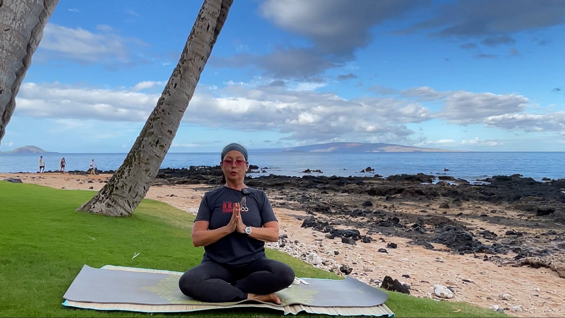 6-17-24 Gentle Beach Yoga: Ground (earth element) outer hip pin in and lift lumbar up, side body from hip to fingertips tall.