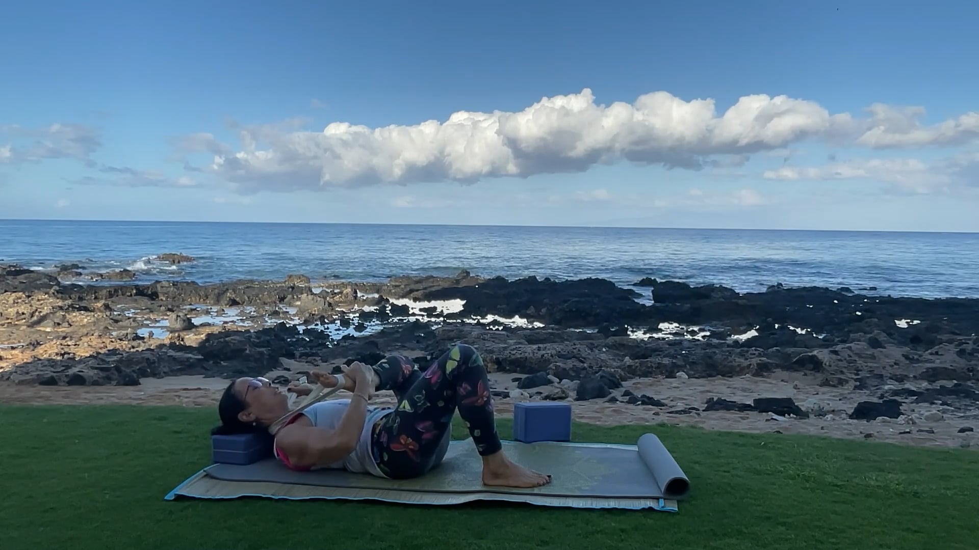 3-7-25 Gentle Beach Yoga focus on a variety of hip openers for mobility.