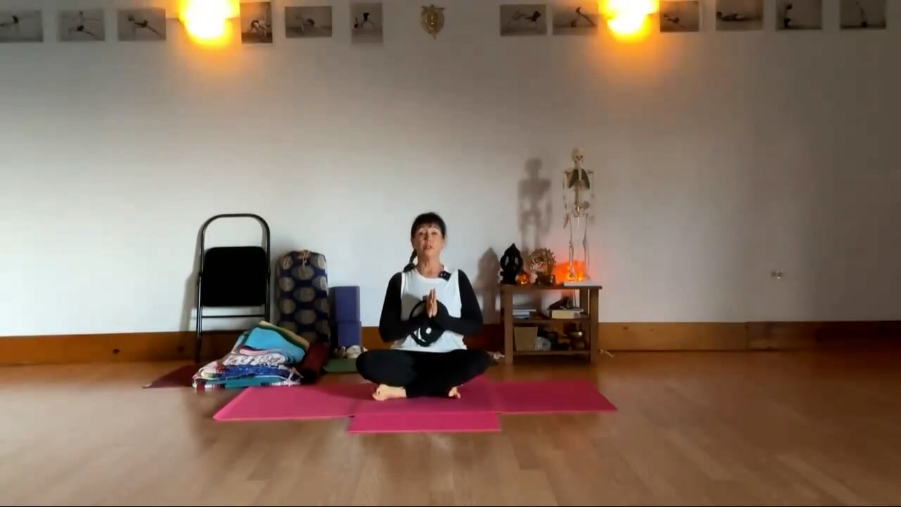 12-4-23  Iyengar Yoga: Lots of stretching with a focus on the tailbone and feet adjustment.