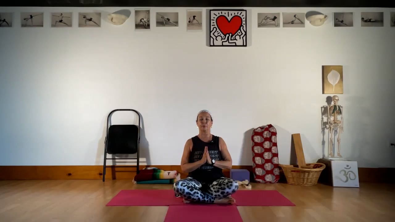 4-26-22 Iyengar Yoga: Balancing horizontal and vertical spine with stretching and strengthening.