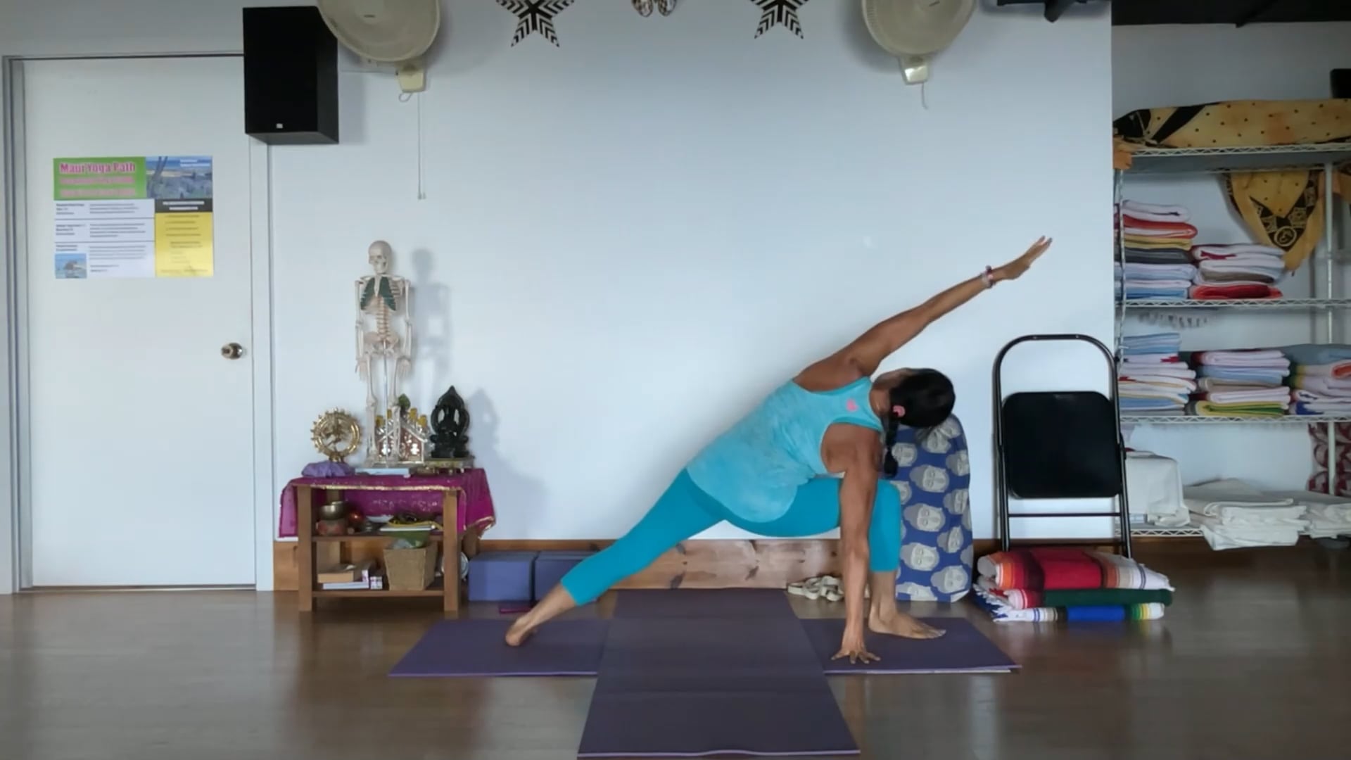 6-23-25 Iyengar Yoga: Opening the hips and lifting the sternum aligns the body and promotes energy flow.
