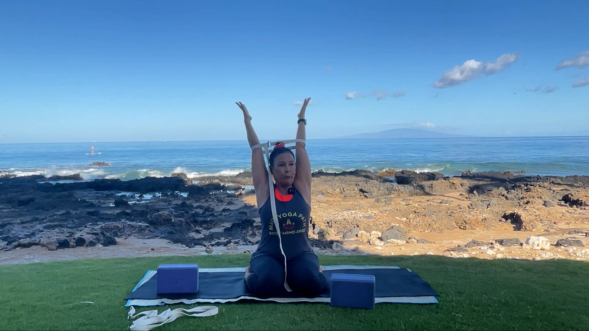 6-13-24 Gentle Beach Yoga: Focus on improving posture with support.